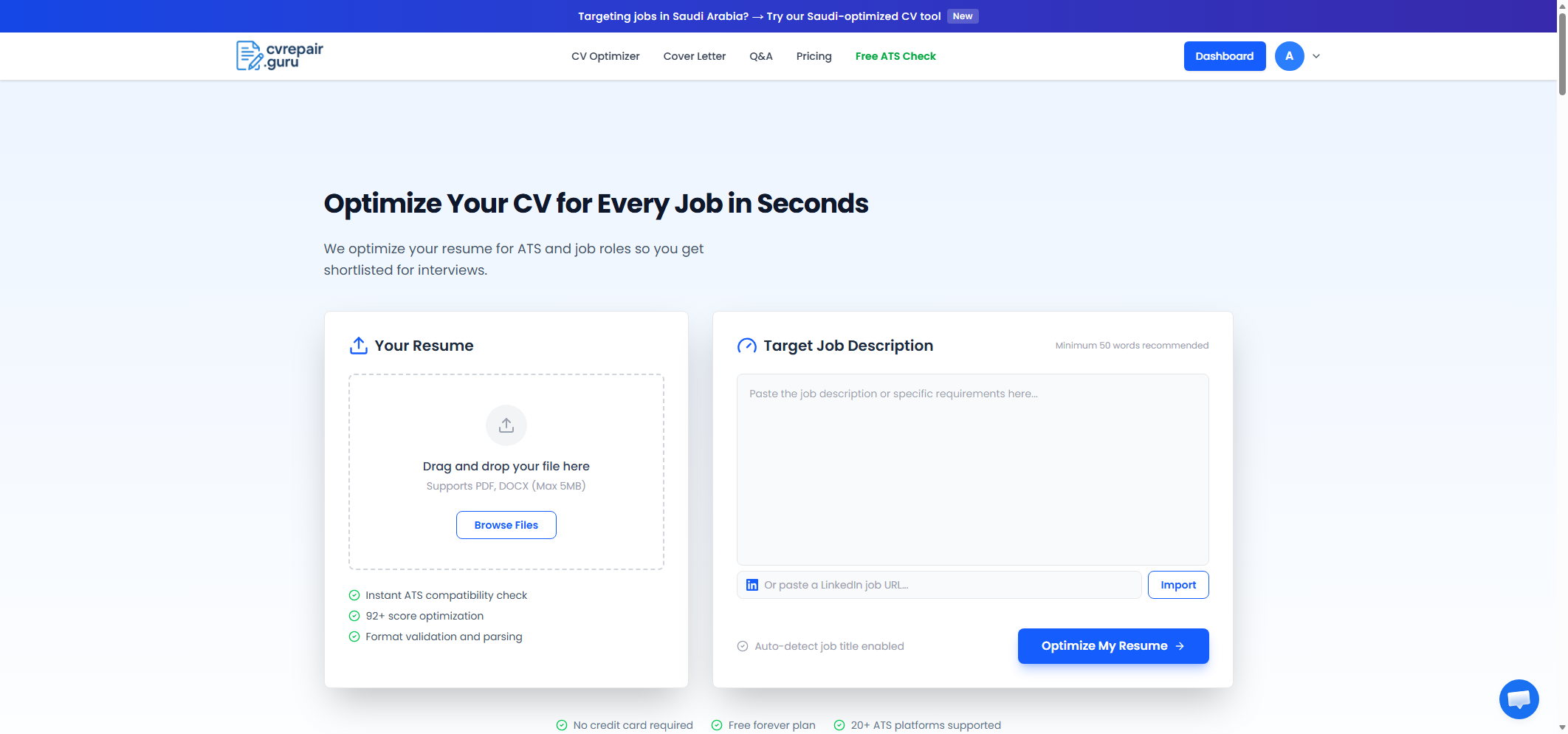 Cvrepair - Full Stack SAAS Development project